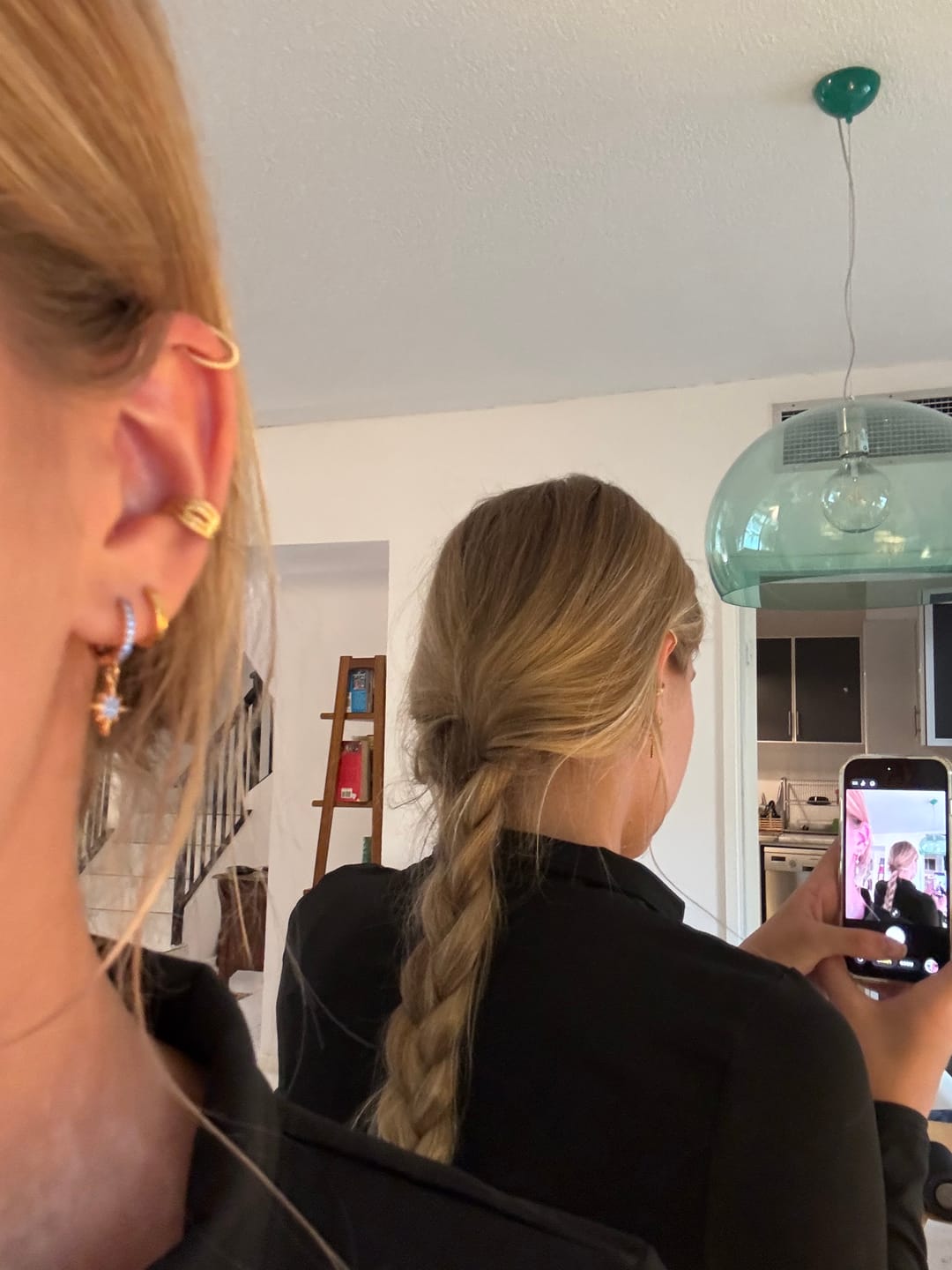 Customer photo review of Cosima Star Huggie Earrings