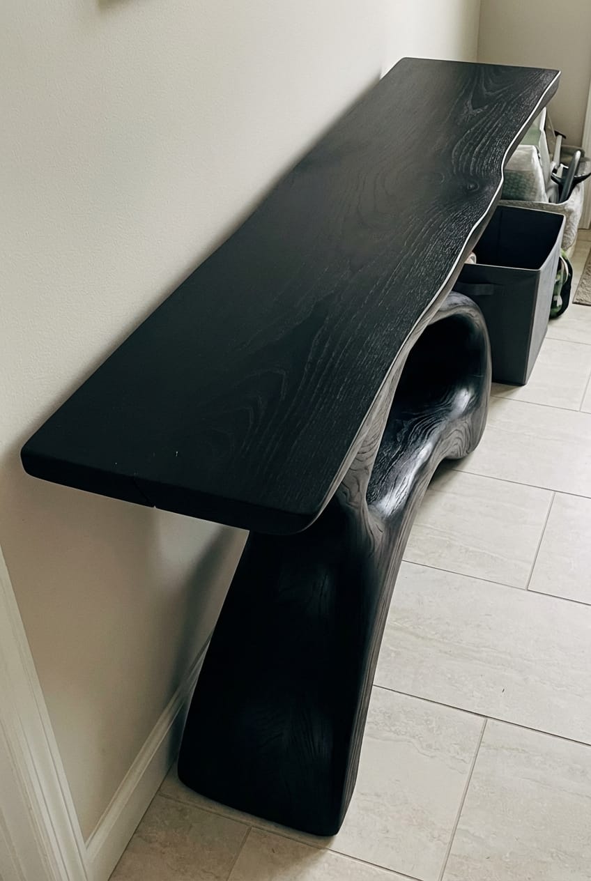 Customer photo review of Artistic Natural Wood Console Table for Entryway Styling