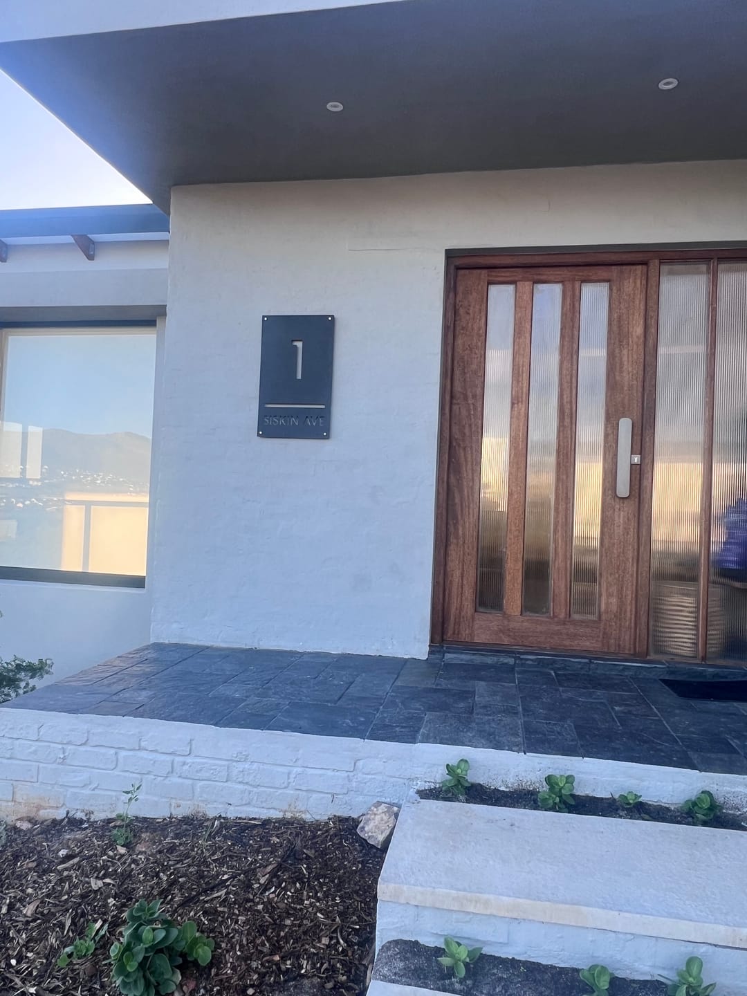 Customer photo review of The Monoline Metal House Number