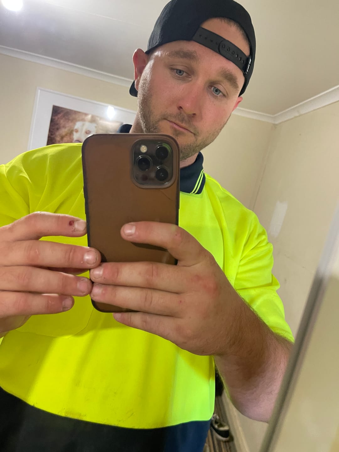 Customer photo review of LVCO Midnight Red A-Frame Snapback