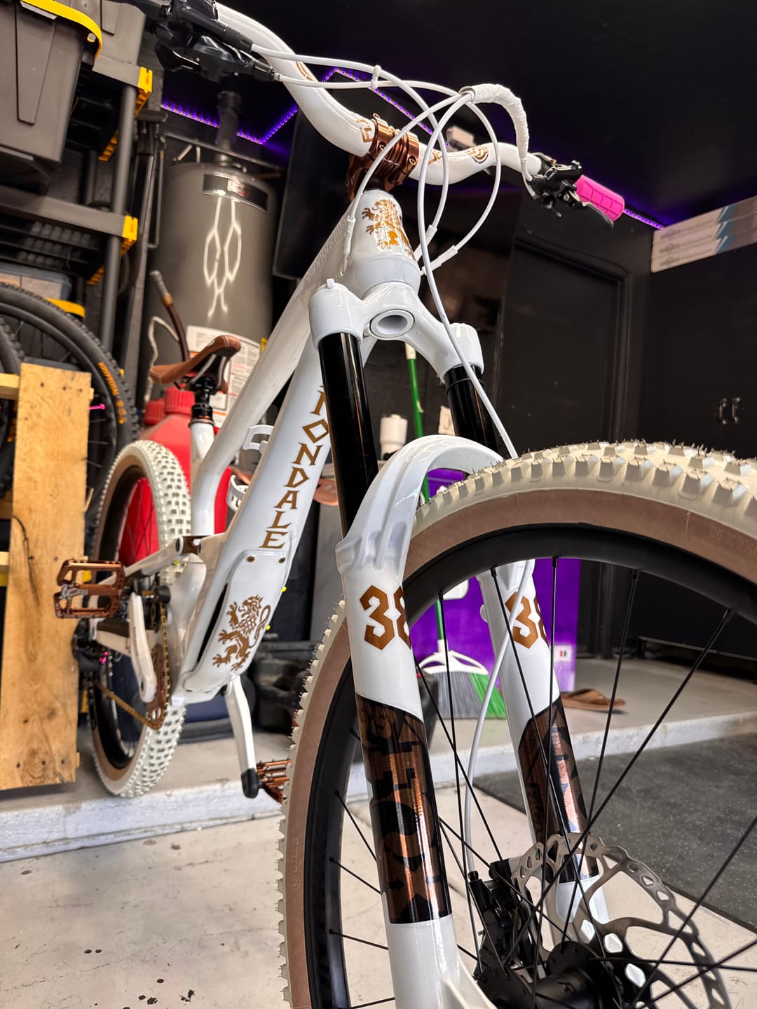 Customer photo review of Metallic Fox 38 Factory Fork Decal