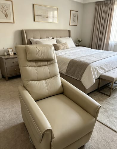 Customer photo review of AIRSKY Top-Grain Leather Swivel Recliner with Adjustable Headrest R3