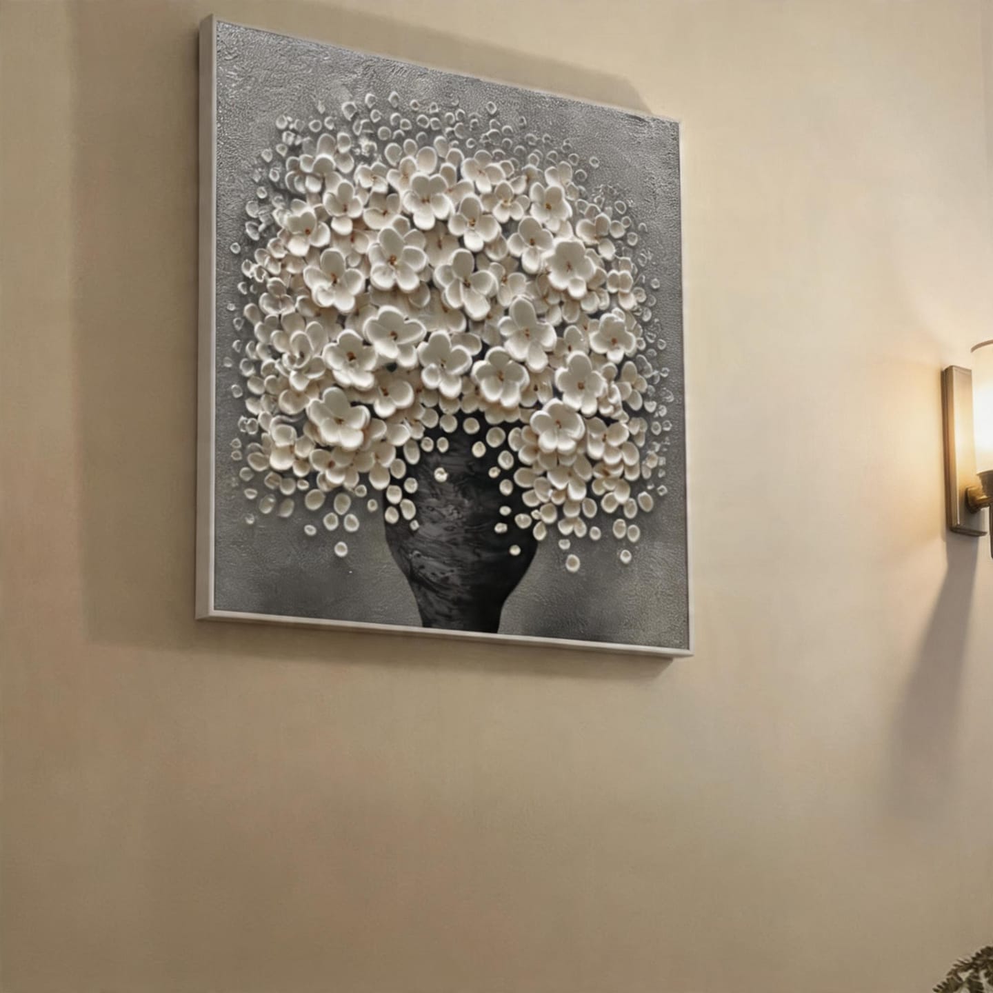 Customer photo review of Flower Textured Painting Canvas #FP066