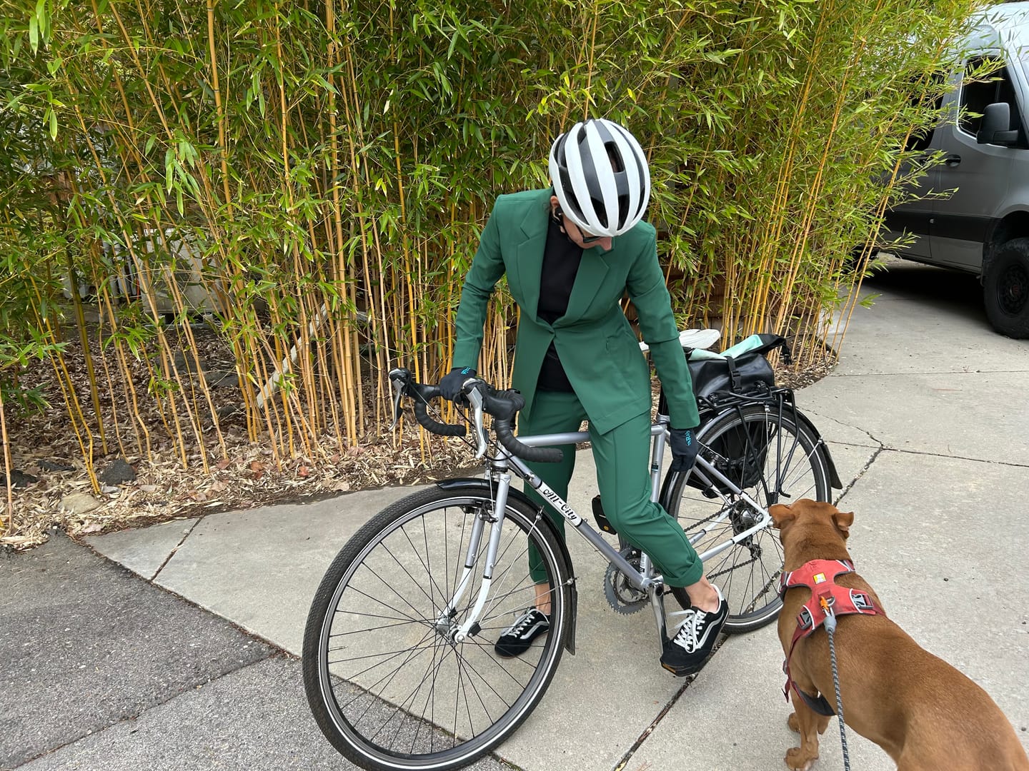 Customer photo review of Colby Travel Pant - OrigamiTech :: Viridian