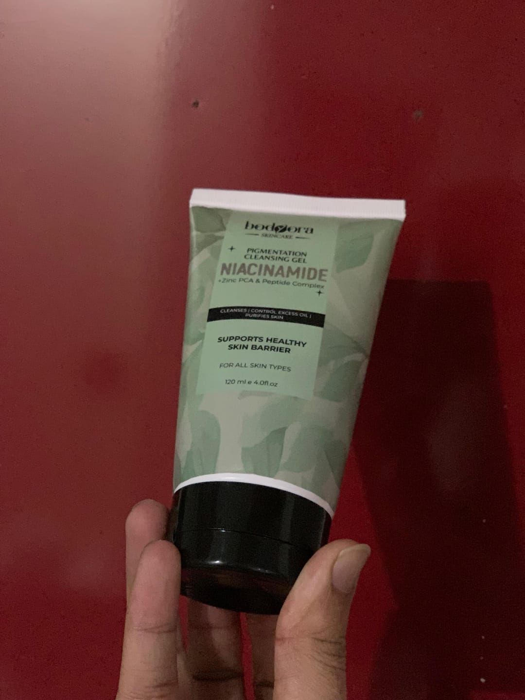 Customer photo review of Niacinamide Pigmentation Cleansing Gel