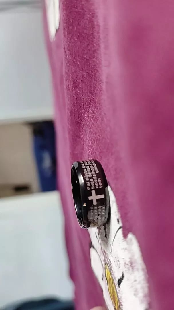 Customer photo review of Anel Masculino Oração Do Pai Nosso