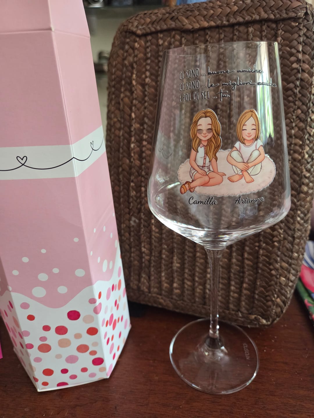 Customer photo review of Cin Cin! - Bicchiere da vino personalizzato per migliori amiche