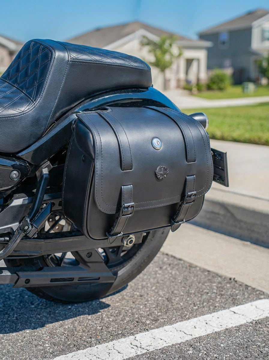 Customer photo review of 14L - Viper Medium Shock Cutout Harley Nightster RH975/S Leather Motorcycle Saddlebags