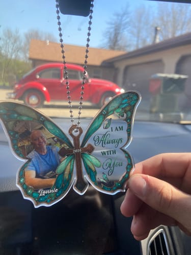 Customer photo review of I Am Always With You - Personalized Custom Car Plastic Hanging Ornament CO25