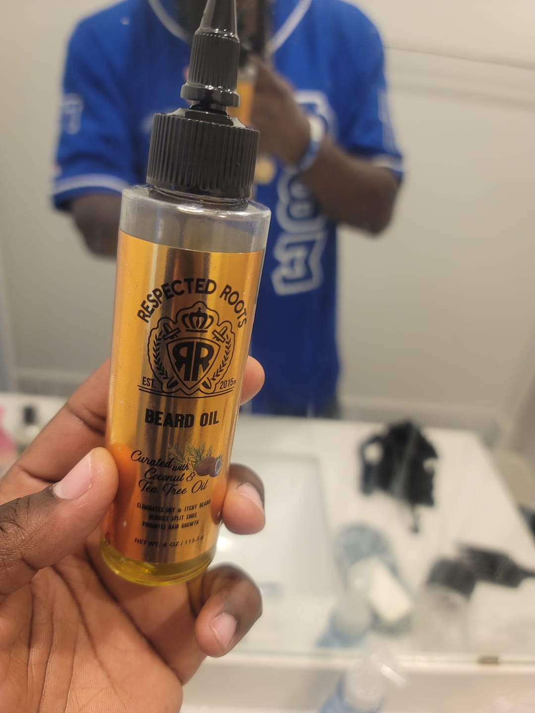 Customer photo review of Beard Oil
