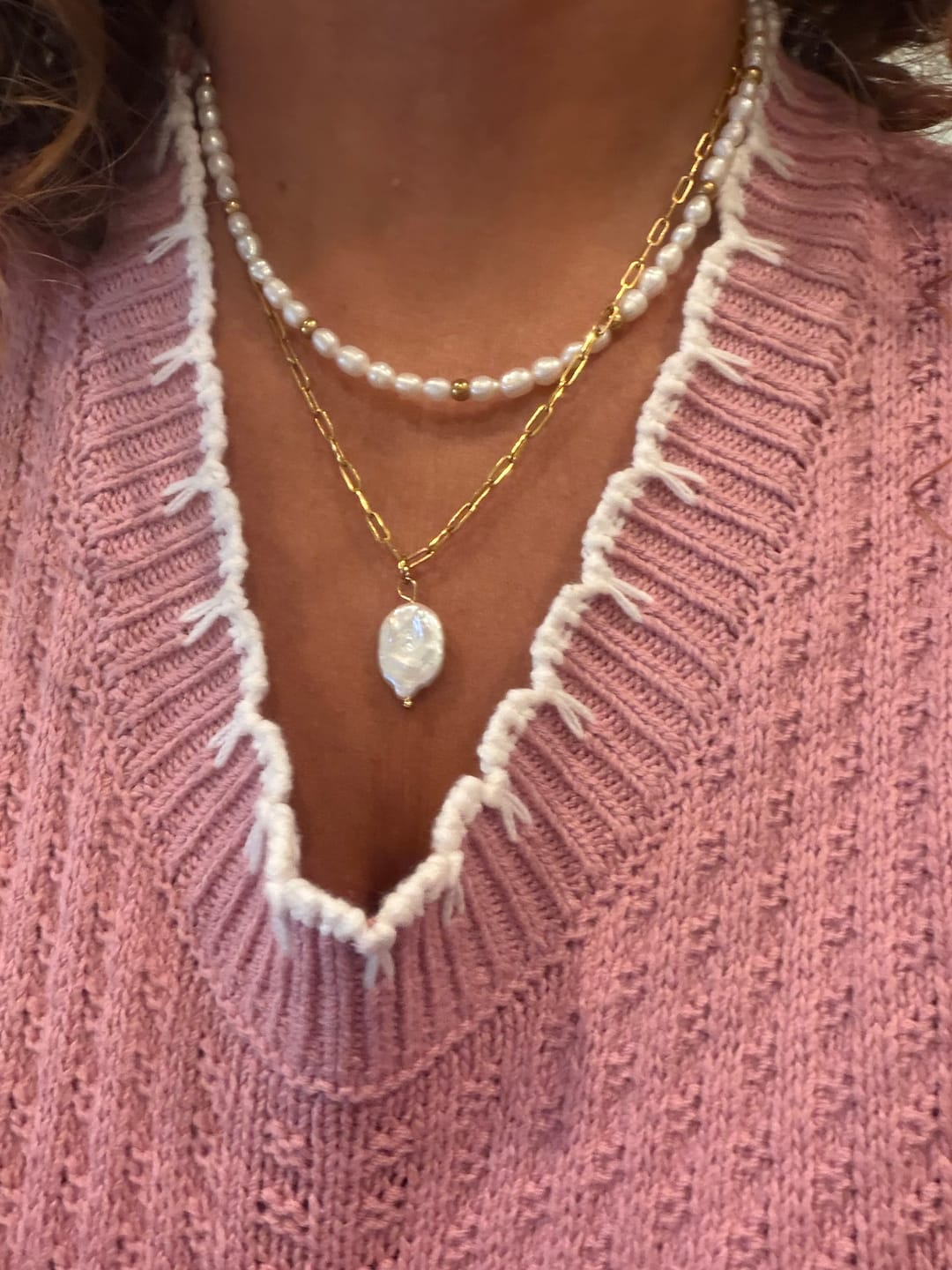 Customer photo review of Aloha Pearl and Gold Choker (Bundle)