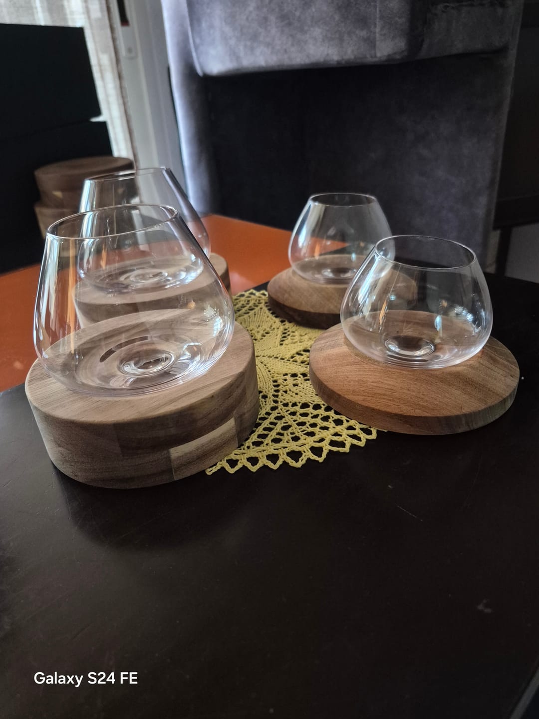 Customer photo review of Aequilibrium Wooden Coasters