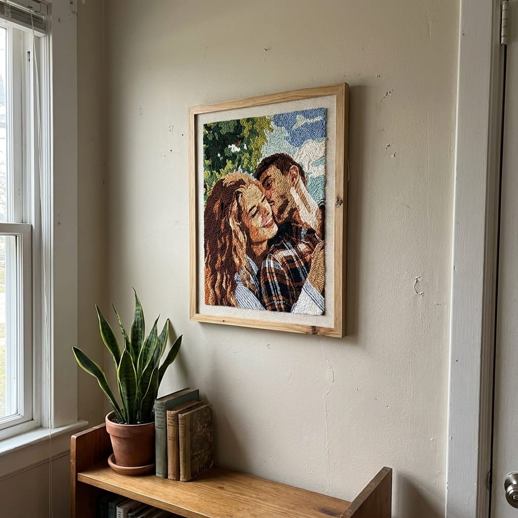 Customer photo review of Custom Punch Needle Kit - Turn Your Photo Into Handmade Art