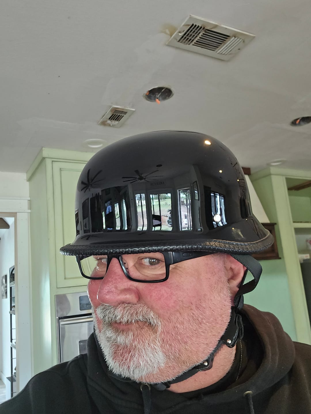 Customer photo review of Lightest German Style Mayan DOT Half Helmet - Gloss Black