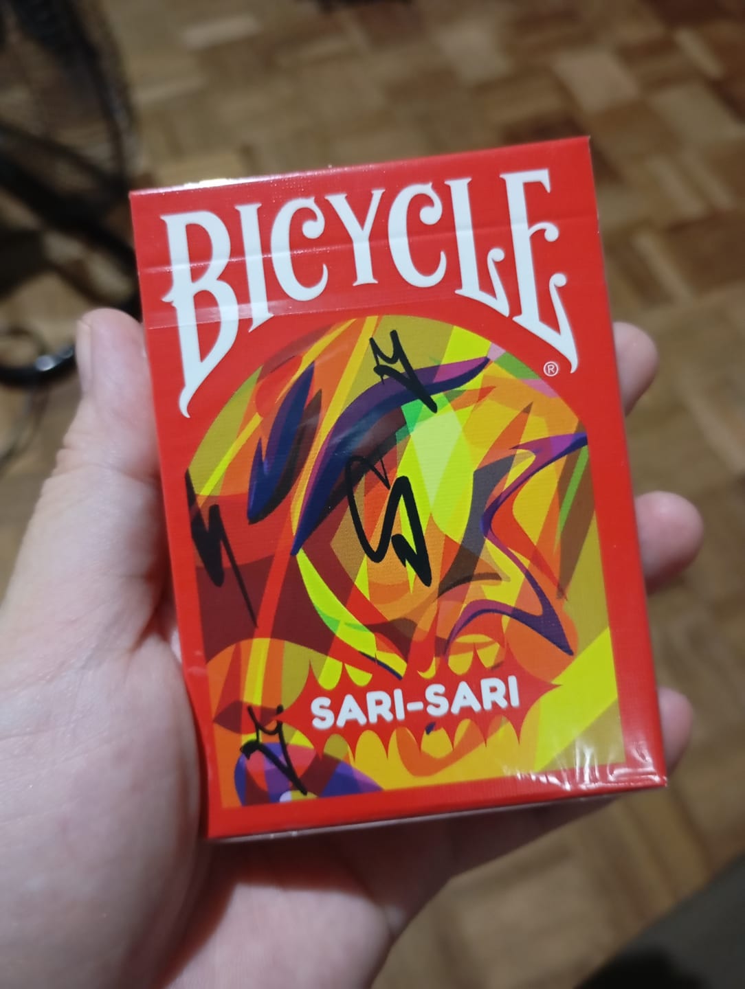 Customer photo review of Bicycle Sari-Sari Code Red Playing Cards