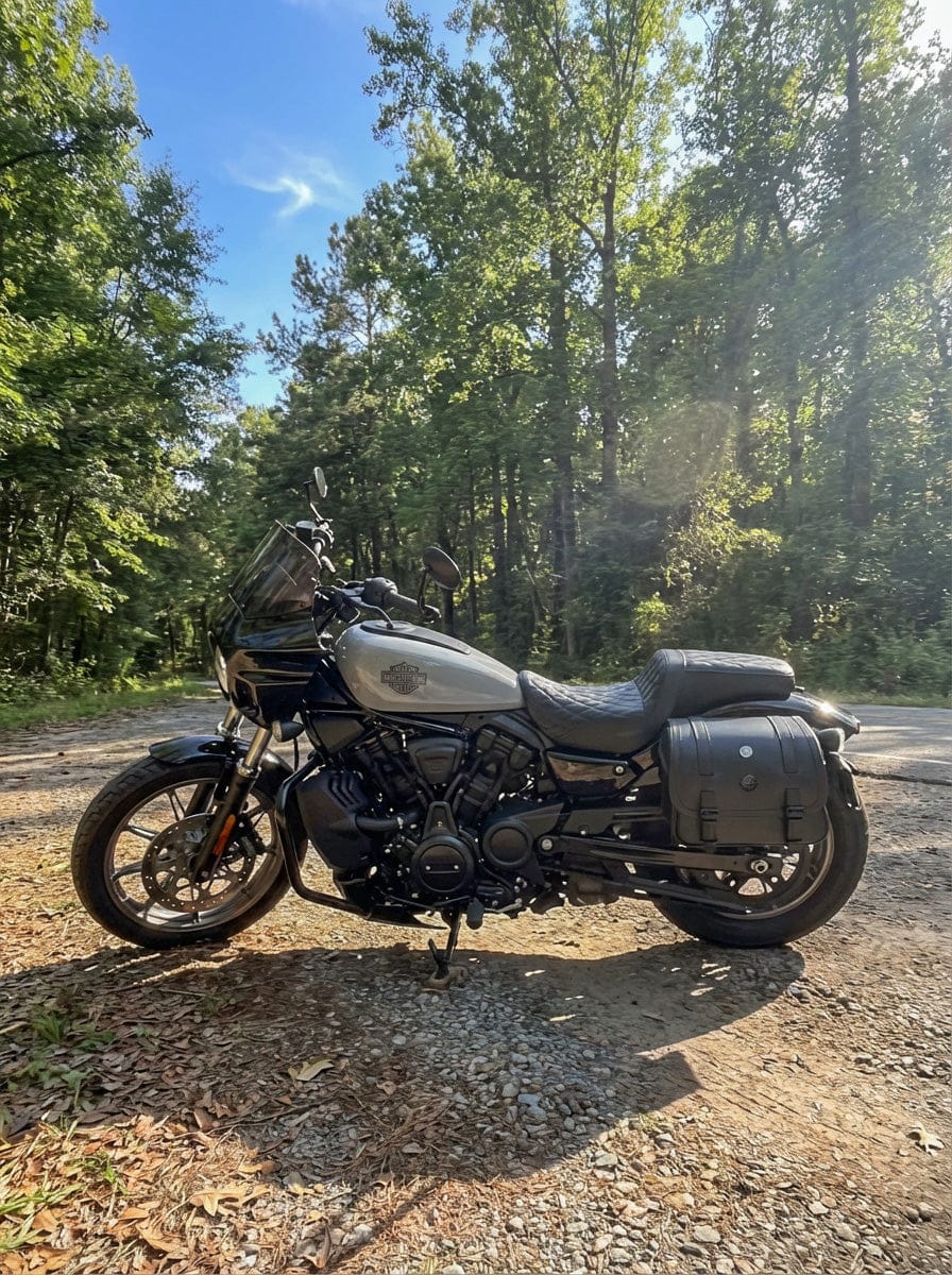 Customer photo review of 14L - Viper Medium Shock Cutout Harley Nightster RH975/S Leather Motorcycle Saddlebags
