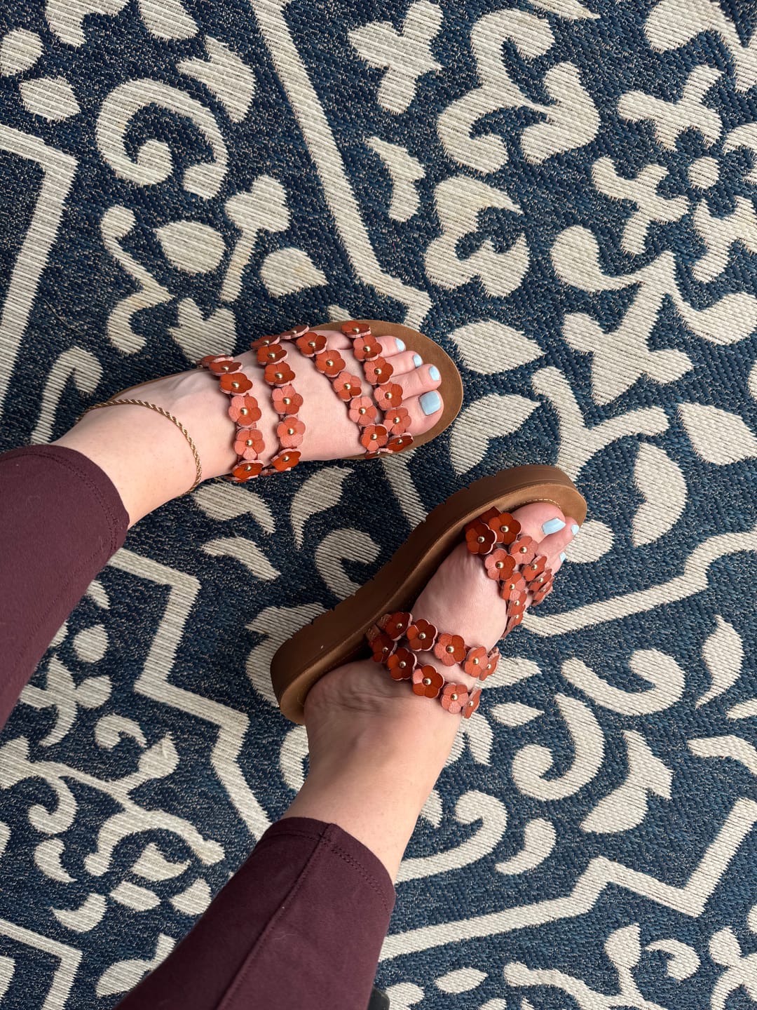 Customer photo review of Corky's Garden Party Cognac Sandals