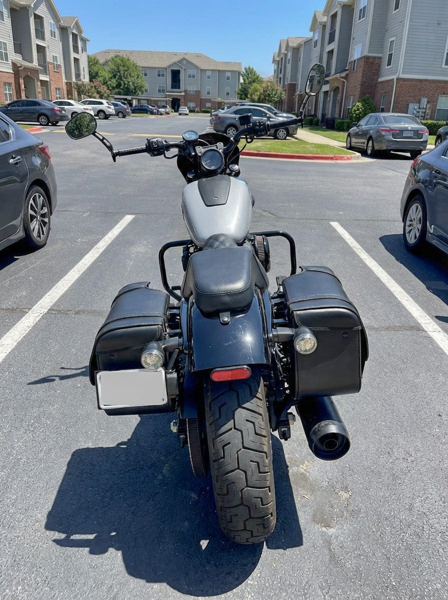 Customer photo review of 14L - Viper Medium Shock Cutout Harley Nightster RH975/S Leather Motorcycle Saddlebags