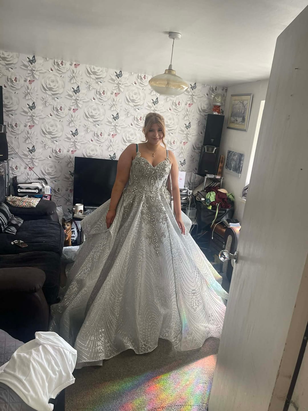 Customer photo review of Liquid Satin Fabric