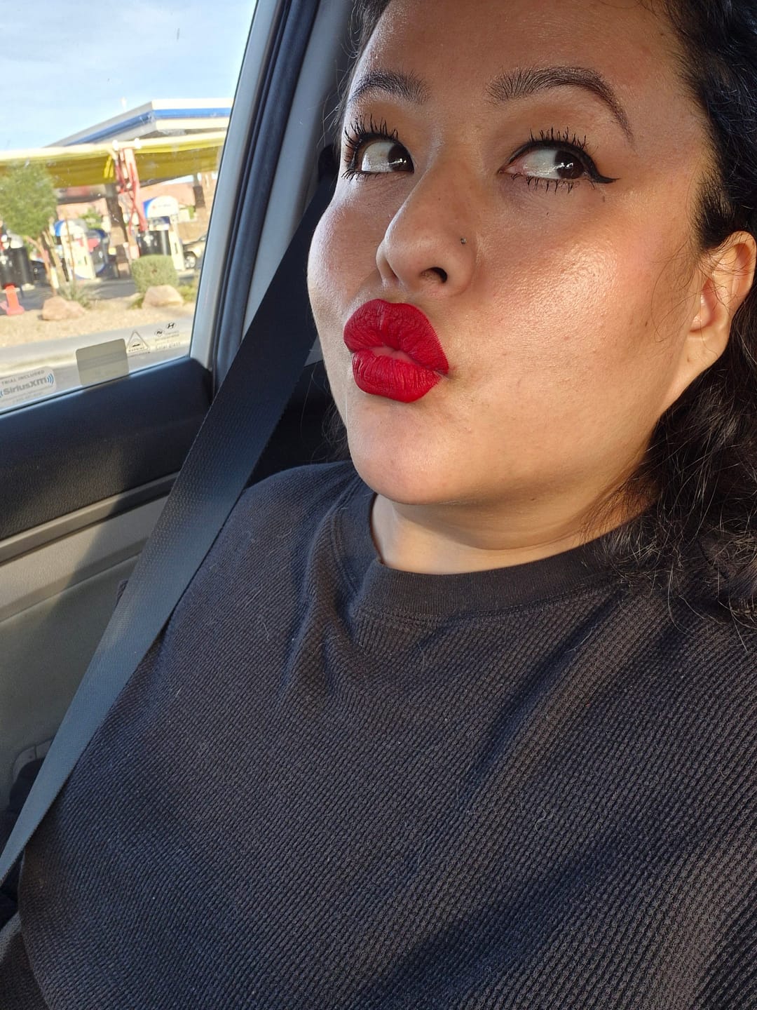 Customer photo review of Evermore Liquid Lipstick: Cuts U Up