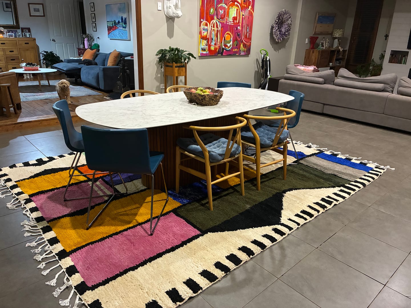 Customer photo review of Multicolored Boujaad Rug – Handmade Moroccan Carpet
