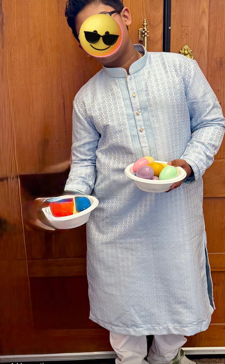 Customer photo review of Light Blue Fancy Kurta