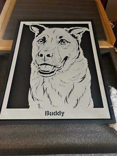 Customer photo review of Custom Pet Metal Portrait