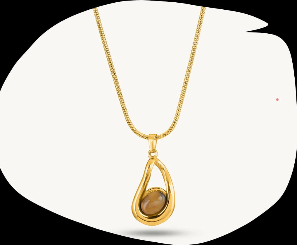Customer photo review of Gold Teardrop Necklace