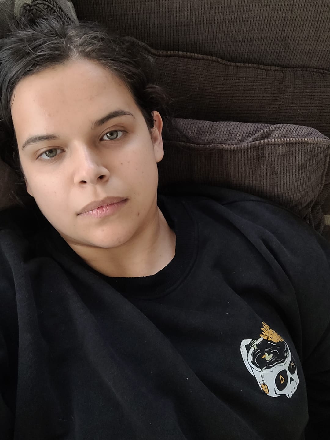 Customer photo review of Embrace the Existential Dread Sweater