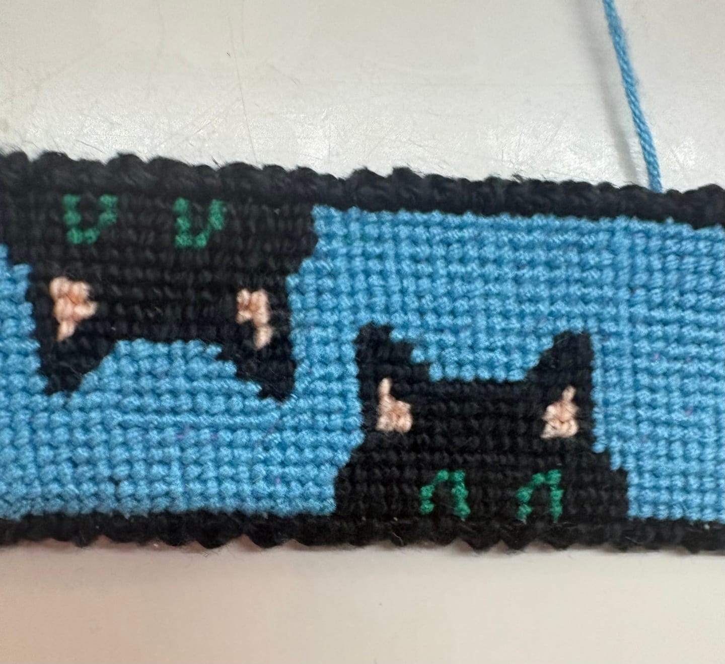 Customer photo review of Cats Key Fob Needlepoint Kit