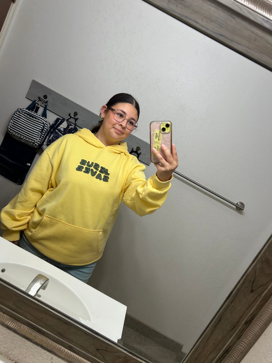 Customer photo review of Jesus Saves Patchwork Hoodie