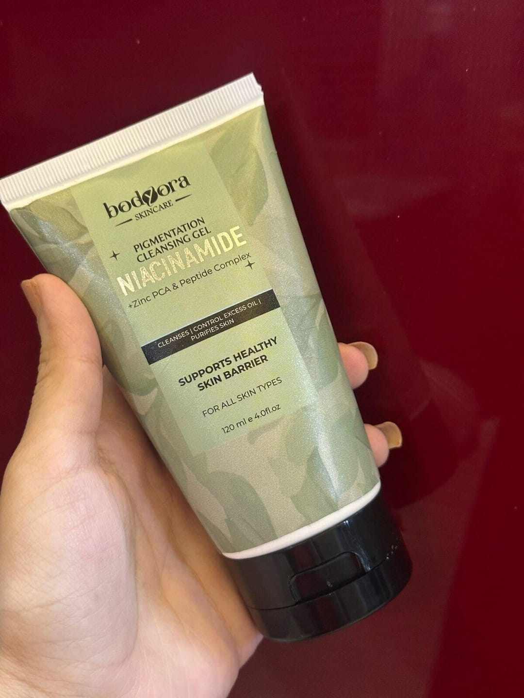 Customer photo review of Niacinamide Pigmentation Cleansing Gel