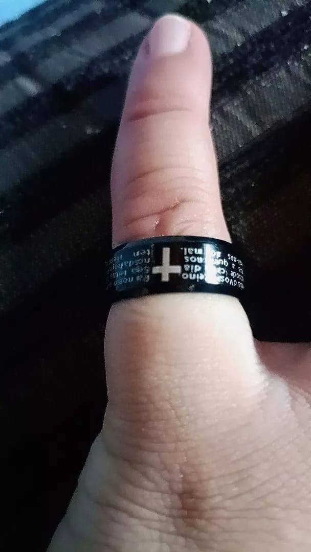 Customer photo review of Anel Masculino Oração Do Pai Nosso