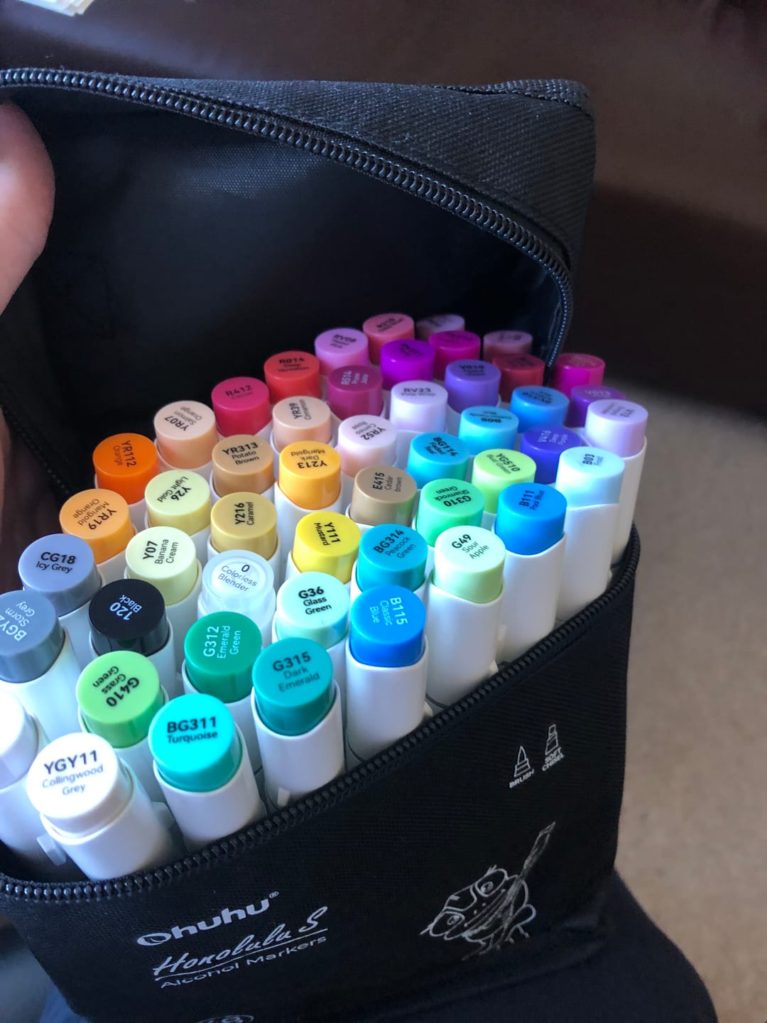 Customer photo review of Ohuhu Honolulu S 48 Colors Dual Soft Tips Alcohol Art Markers, Brush & Soft Chisel