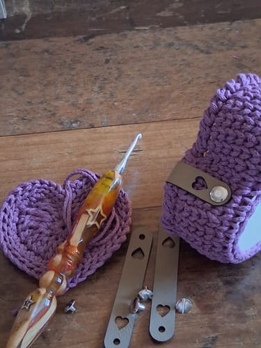 Customer photo review of Label Set mit Herz Ausschnitt - Häkelkorb Label - aus Kunstleder