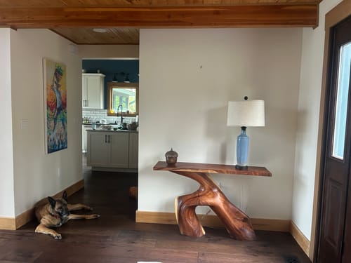 Customer photo review of Farmhouse Live Edge Console Table Entryway Decor