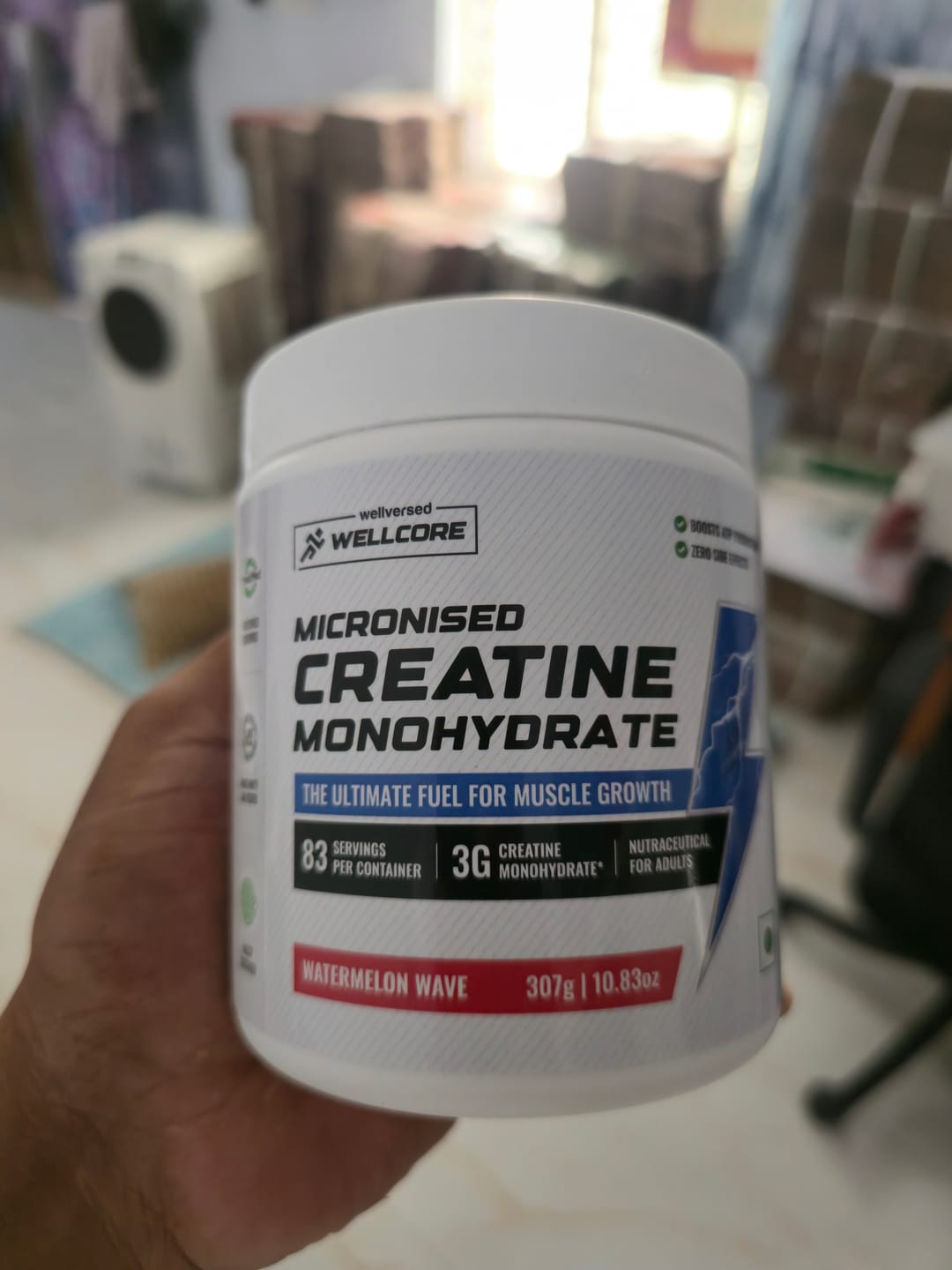 Customer photo review of Wellcore - Pure Micronised Creatine Monohydrate | Watermelon Wave (307g, 83 servings)