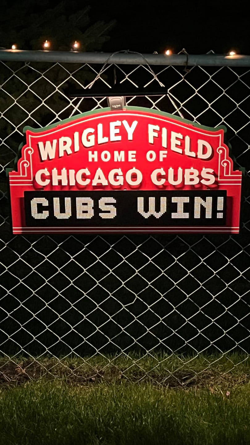Customer photo review of Chicago Cubs Wrigley Field Marquee Metal Wall Art