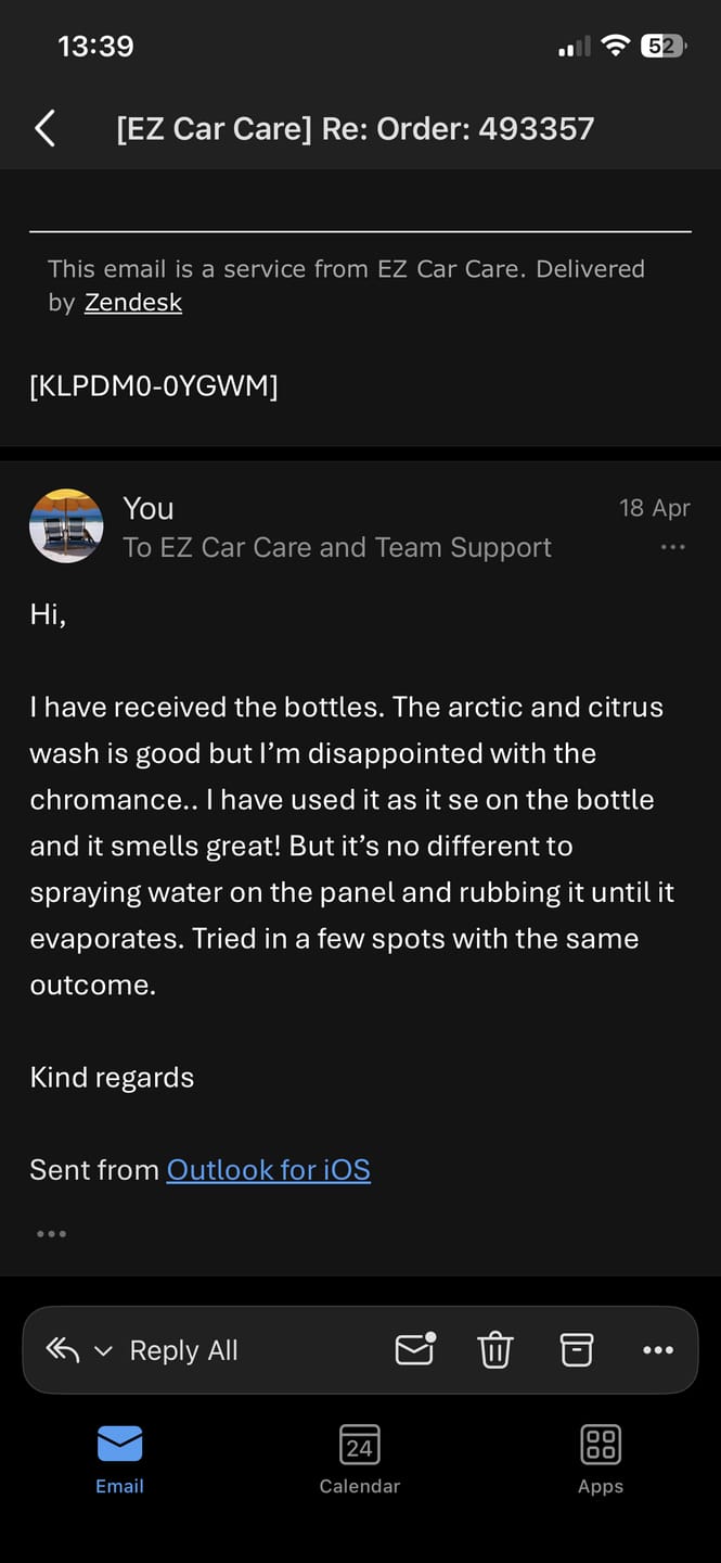 Customer photo review of Chromance - Hybrid Detailer  | 5 Litres