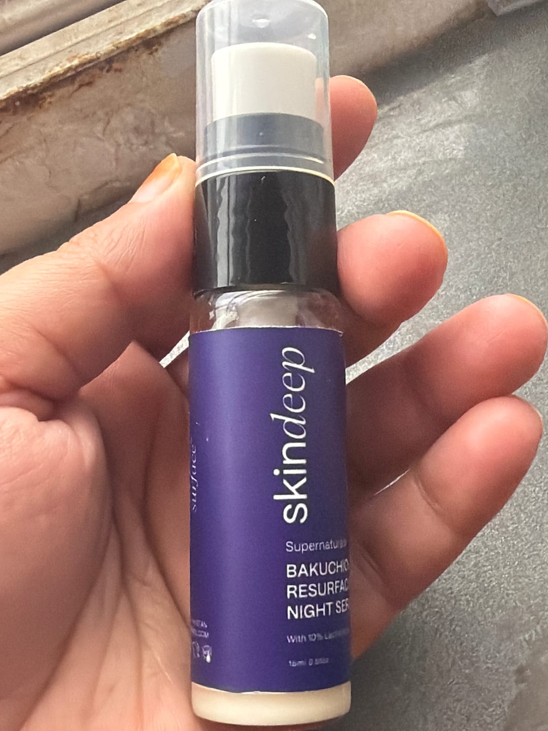 Customer photo review of BAKUCHIOL RESURFACING NIGHT SERUM - with 10% Lactic Acid