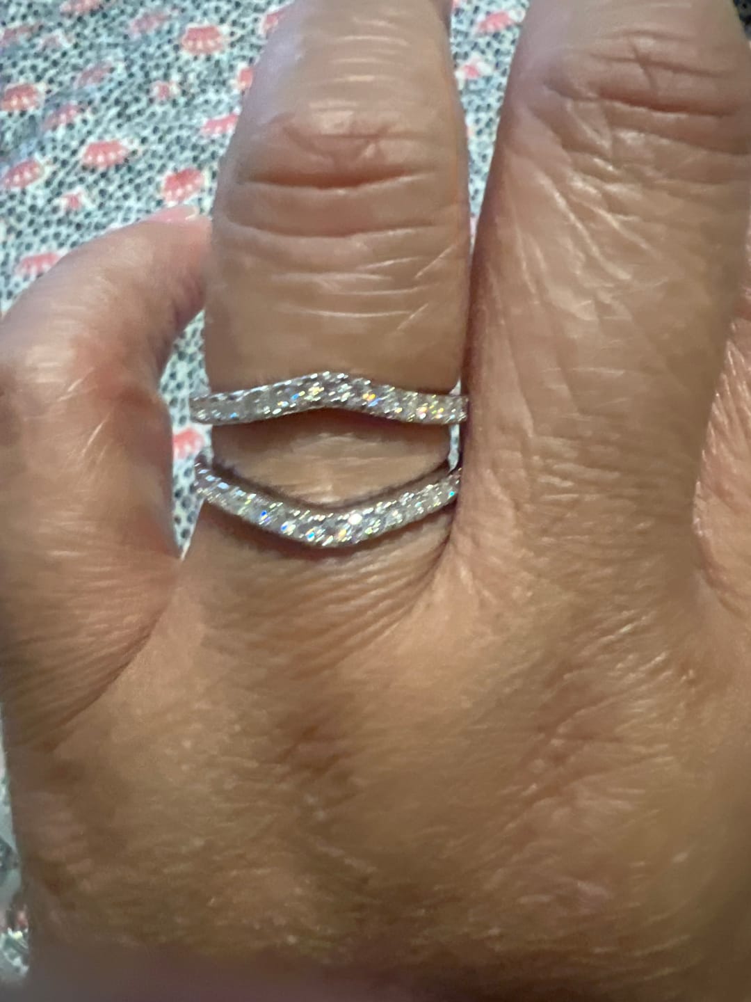 Customer photo review of Pavé Full Eternity Round Cut Enhancer Wedding Band