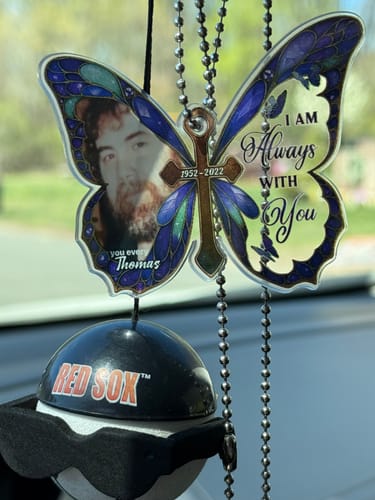 Customer photo review of I Am Always With You - Personalized Acrylic Car Hanger CO25