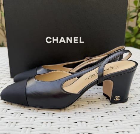 Customer photo review of Chanel Slingback Pump Black Sheepskin 174550