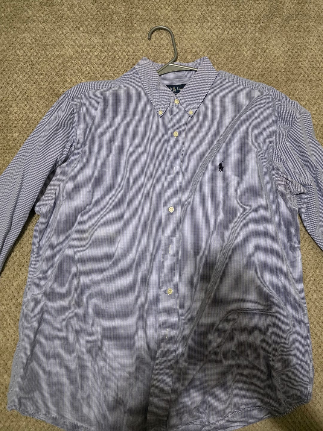 Customer photo review of Camisa Ralph Lauren Xgrande Xl Custom Fit Cuadro Azul Claro