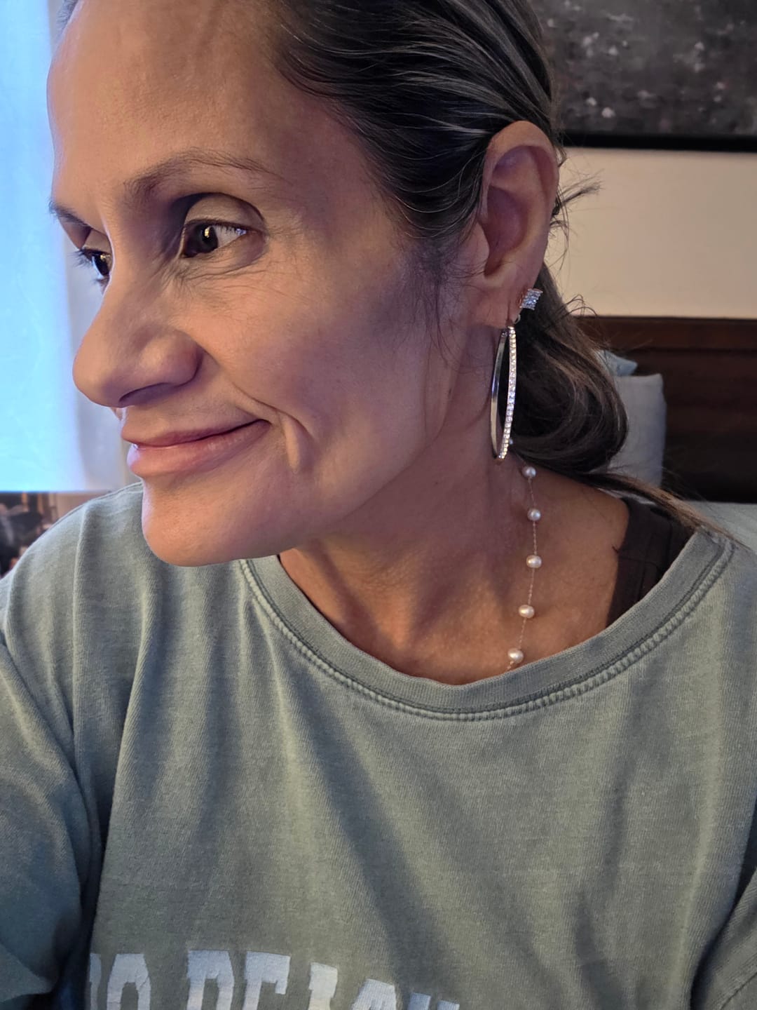 Customer photo review of Cobalt Earrings