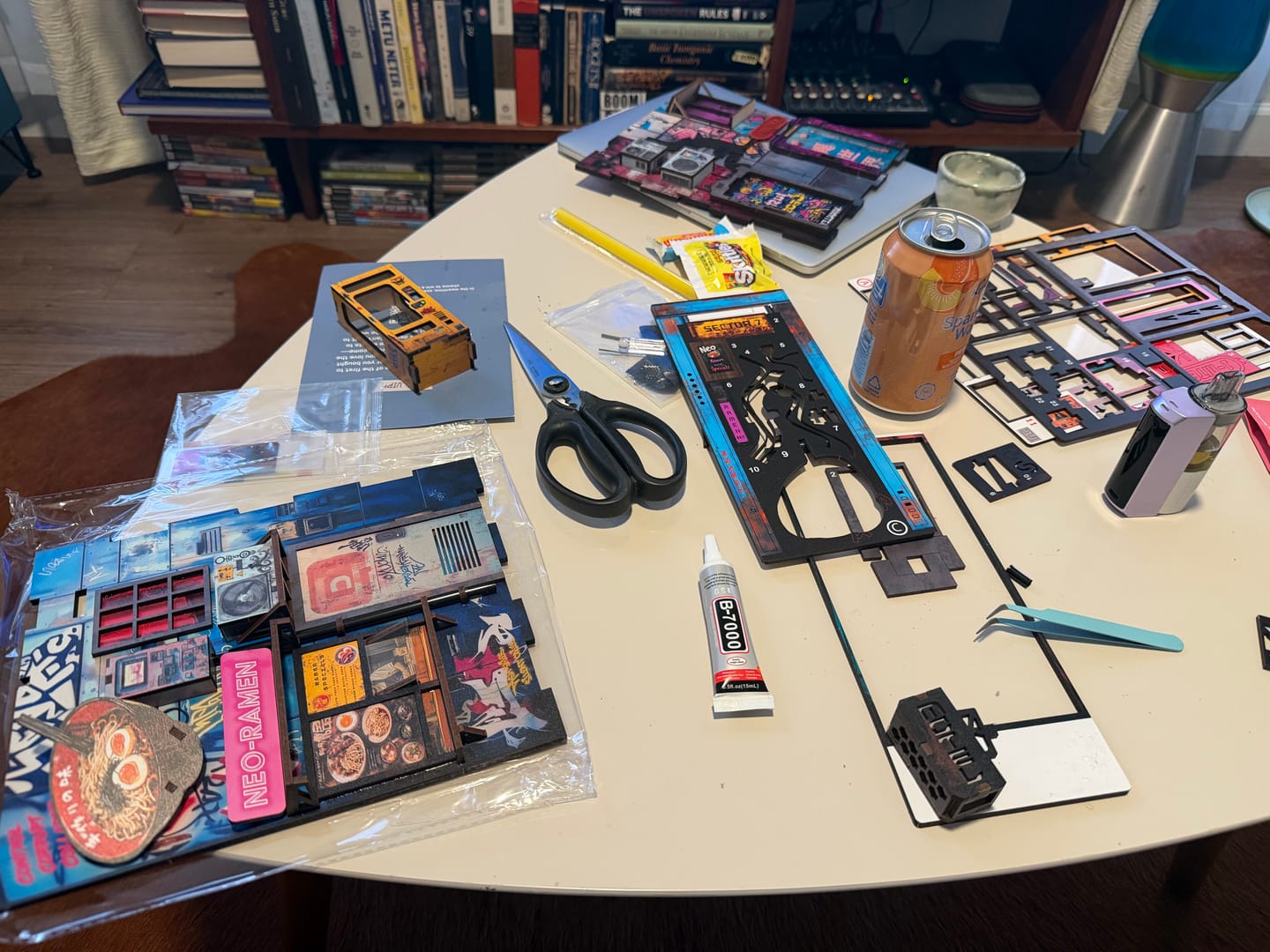 Customer photo review of Neo Ramen MiniAlley – A Cyberpunk DIY Diorama Booknook