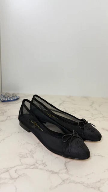 Customer photo review of Chanel 2026 Ballet Flat Mesh Leather