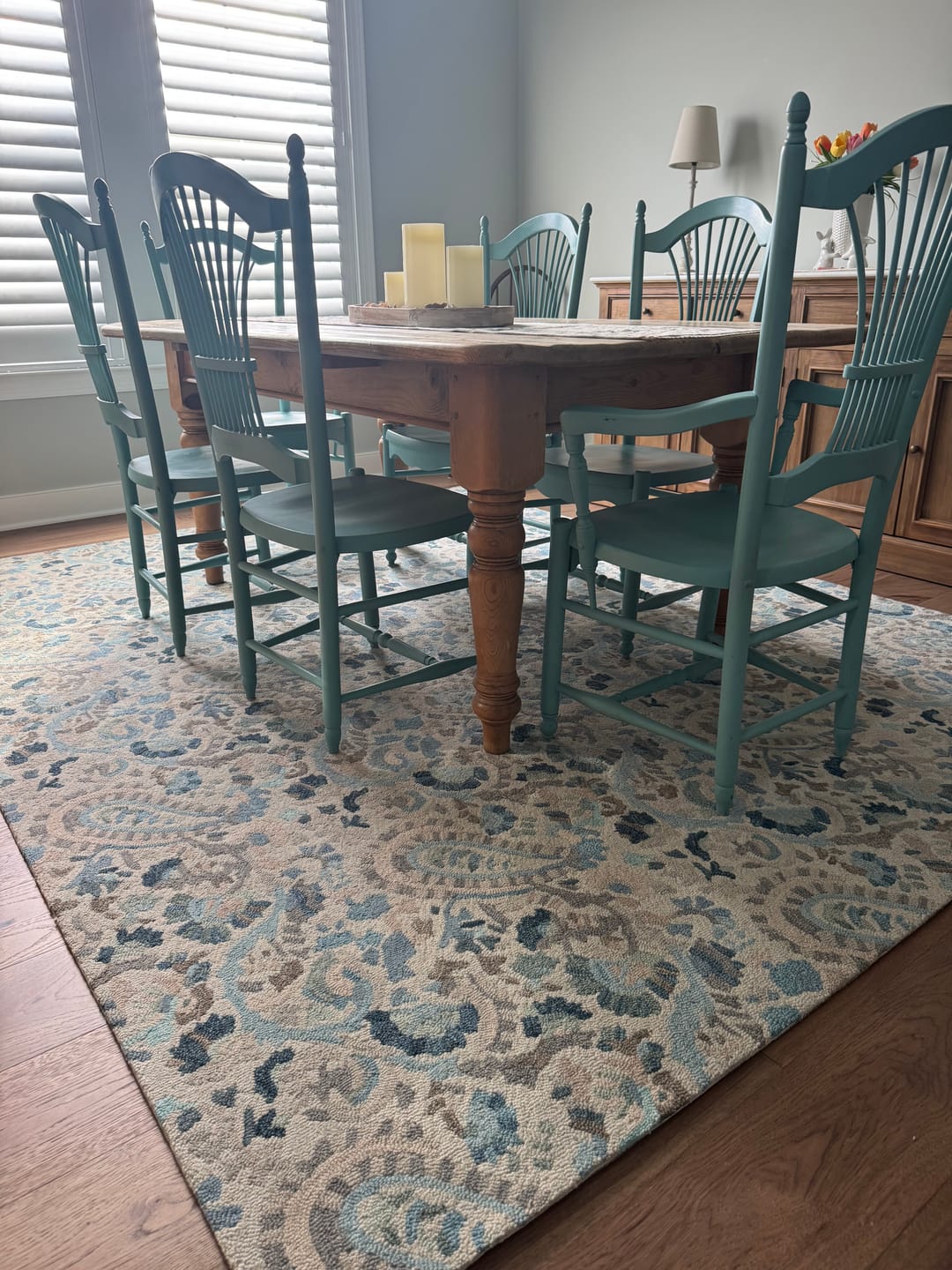 Customer photo review of Ines Hand Micro Hooked Wool Rug - Blue