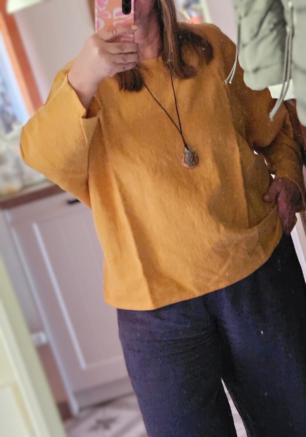 Customer photo review of Blouse Naomie - lin stone wash jaune ocre