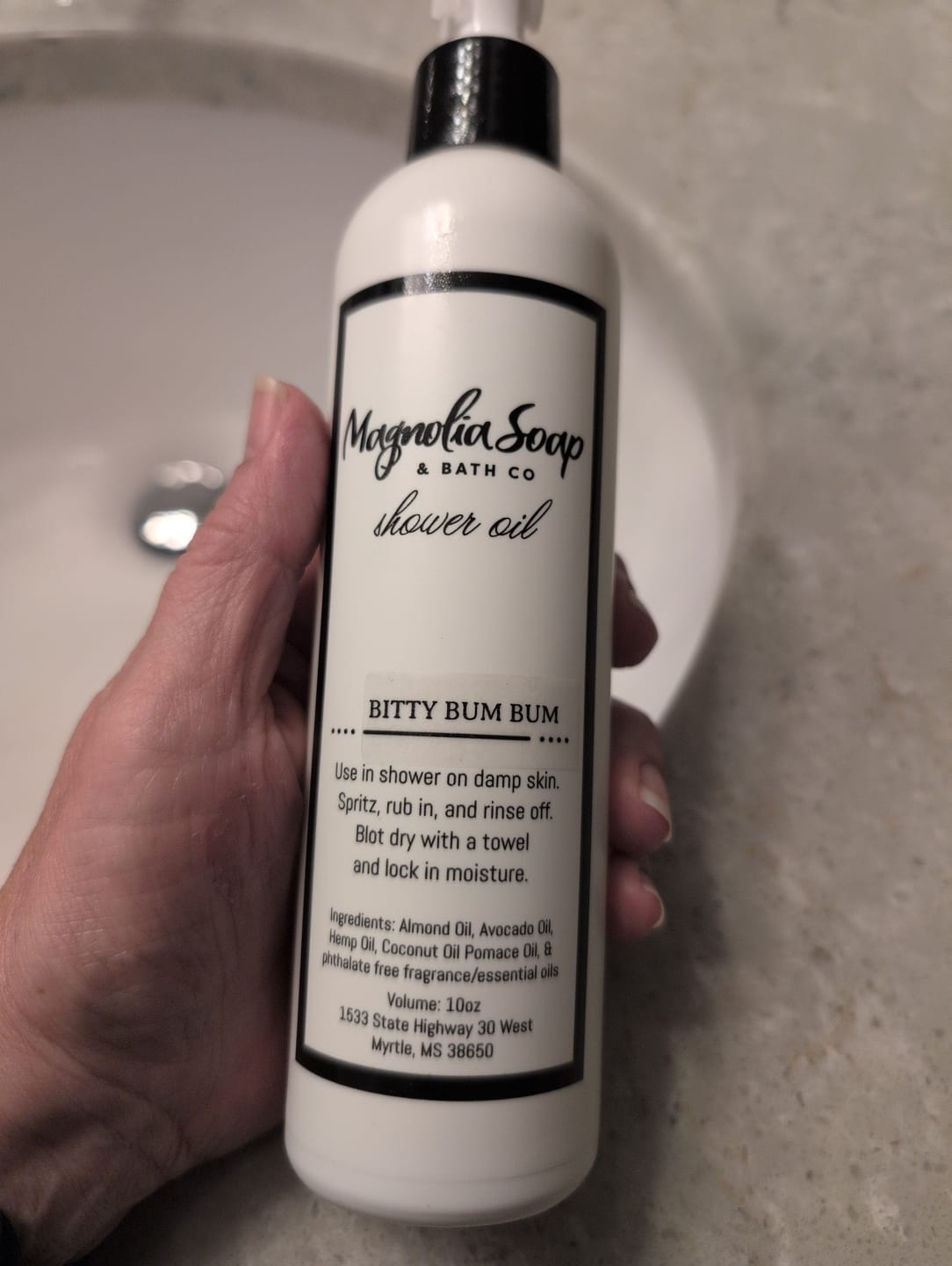 Customer photo review of Shower Oil- Bitty Bum Bum